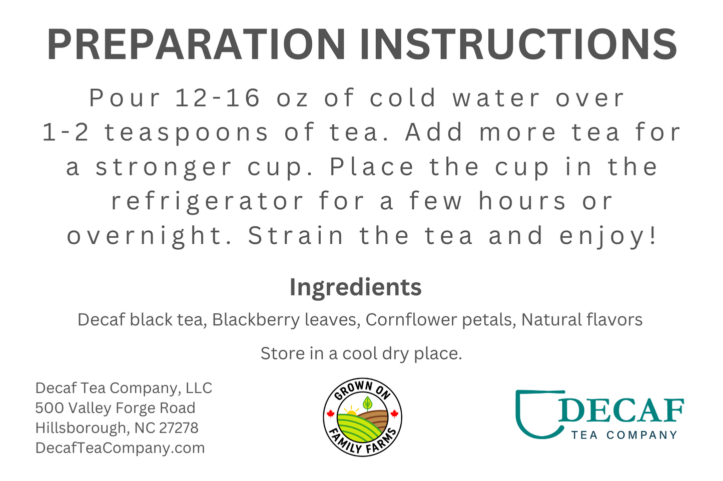 Decaf Ice Tea Summer Sampler