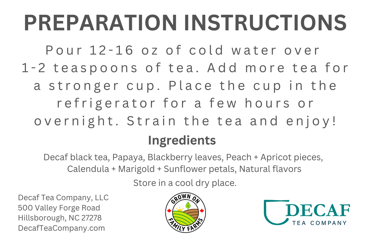 Decaf Ice Tea Summer Sampler