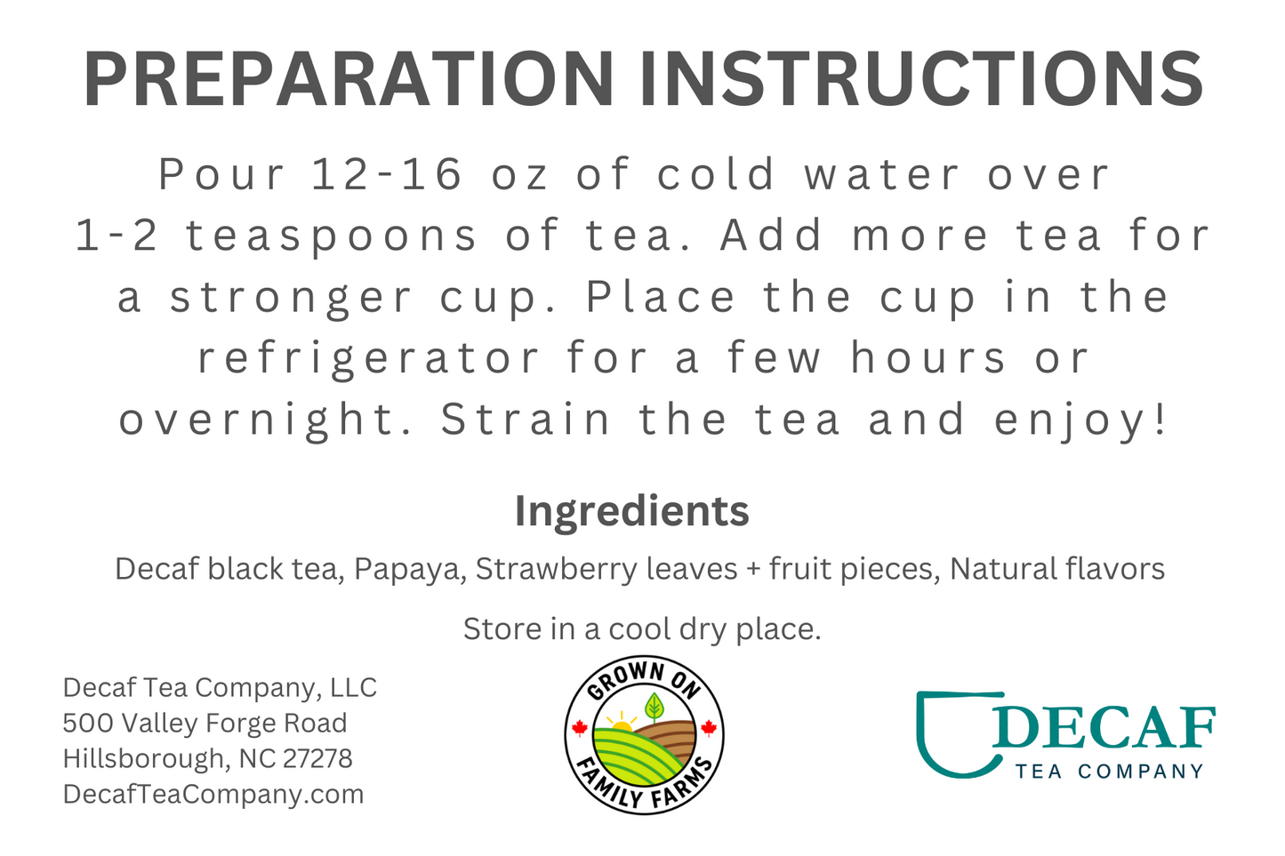 Decaf Ice Tea Summer Sampler